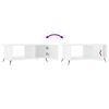vidaXL Table basse Blanc brillant 90x50x40 cm Bois d'ing&eacute;nierie