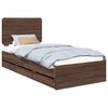 vidaXL Cadre de lit avec tiroir Ch&ecirc;ne brun 75 x 190 cm Bois Ing&eacute;nierie
