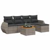 vidaXL Salon de jardin 6 pcs avec coussins gris r&eacute;sine tress&eacute;e