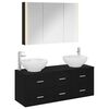 vidaXL Ensemble de mobilier de salle de bain 4 pc Ch&ecirc;ne noir