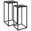 vidaXL Tables d'appoint 2 pcs Noir Acier