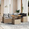 vidaXL Salon de jardin avec coussins 6 pcs beige résine tressée