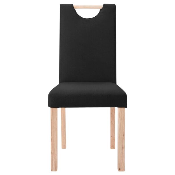 vidaXL Chaises &agrave; manger lot de 4 noir tissu