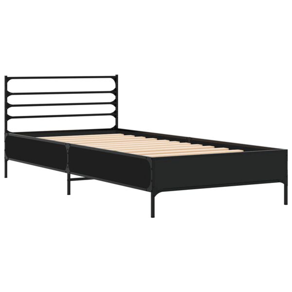 vidaXL Cadre de lit sans matelas noir 75x190 cm