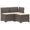 vidaXL Canap&eacute; de jardin 3 places avec coussins look rattan PP