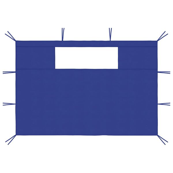 vidaXL Parois lat&eacute;rales de belv&eacute;d&egrave;re avec fen&ecirc;tres 2 pcs Bleu
