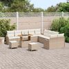 vidaXL Ensemble de canap&eacute; de jardin 13 pcs Beige polyrotin