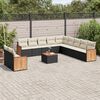 vidaXL Salon de jardin 12 pcs avec coussins noir r&eacute;sine tress&eacute;e