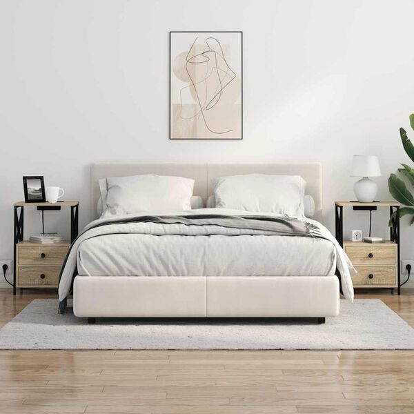 vidaXL Cabinet de chevet 2 pcs Ch&ecirc;ne Sonoma 40 x 31 x 60 cm