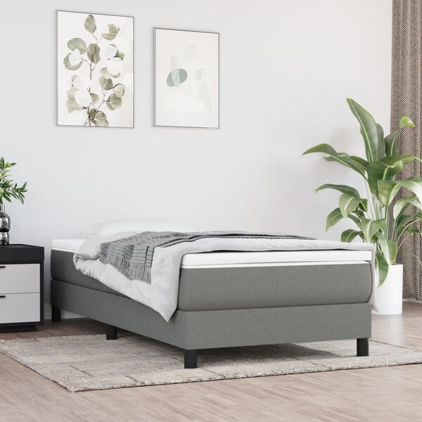 vidaXL Matelas de lit &agrave; ressorts ensach&eacute;s fermet&eacute; moyenne Gris fonc&eacute; 80x200x20cm Tissu