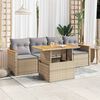 vidaXL Salon de jardin avec coussins 5 pcs beige résine tressée acacia