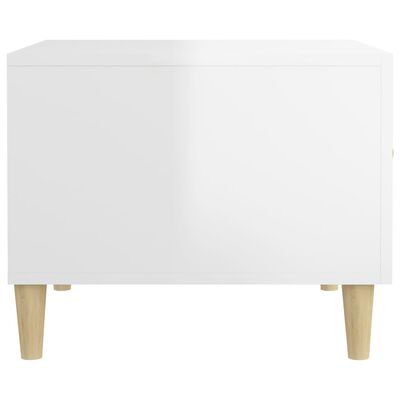 vidaXL Table basse Blanc brillant 50x50x40 cm Bois d'ingénierie