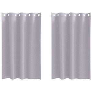 vidaXL Rideaux occultants avec anneaux 2 pc Gris m&eacute;tal 175 x 140 cm