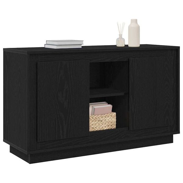 vidaXL Buffet Ch&ecirc;ne noir 102 x 35 x 60 cm Bois d'ing&eacute;nierie