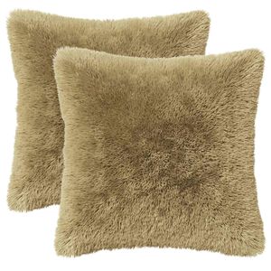 vidaXL Coussin avec oreiller HEERLEN 2 pi&egrave;ces Gris clair Fleece PV
