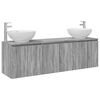 vidaXL Ensemble d'armoire de salle de bain 3 pc Sonoma gris