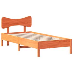 vidaXL Cadre de lit sans matelas cire marron 75x190 cm bois pin massif