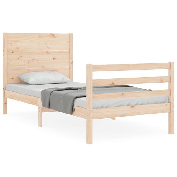 vidaXL Cadre de lit sans matelas 90x200 cm bois massif