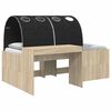 vidaXL Cadre de lit avec tunnel avec &eacute;tag&egrave;re 3 pc Ch&ecirc;ne Sonoma et noir