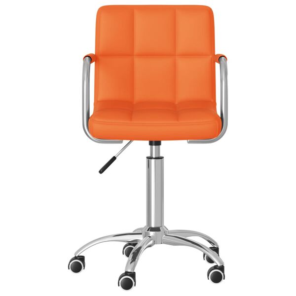 vidaXL Chaise pivotante de salle &agrave; manger Orange Similicuir