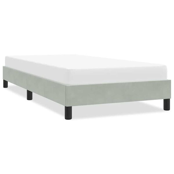 vidaXL Cadre de lit sans matelas gris clair 90x210 cm velours