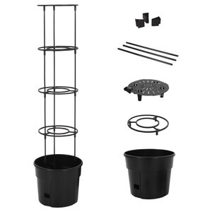 vidaXL Jardini&egrave;re &agrave; tomate Anthracite &Oslash;29,5x115 cm Polypropyl&egrave;ne
