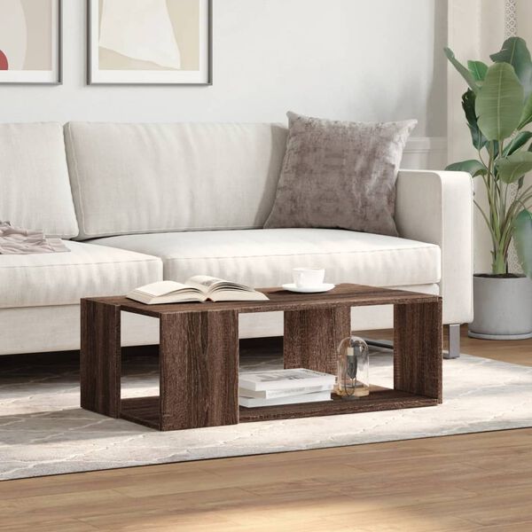 vidaXL Table basse ch&ecirc;ne marron 89,5x48x30 cm bois d'ing&eacute;nierie