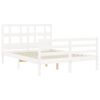 vidaXL Cadre de lit sans matelas blanc 140x200 cm bois massif