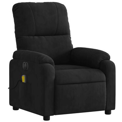 vidaXL Fauteuil inclinable de massage électrique noir tissu microfibre