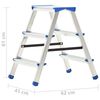 vidaXL Escabeau double face en aluminium 3 marches 67 cm