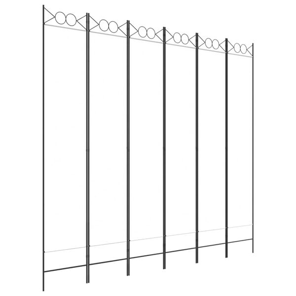vidaXL Cloison de s&eacute;paration 6 panneaux Blanc 240x220 cm Tissu