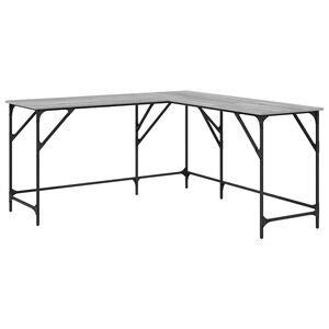 vidaXL Bureau sonoma gris 149x149x75 cm bois d'ing&eacute;nierie