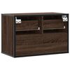 vidaXL Meuble TV ch&ecirc;ne brun 60x31x39,5 cm bois d'ing&eacute;nierie et m&eacute;tal