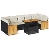vidaXL Salon de jardin avec coussins 8 pcs noir r&eacute;sine tress&eacute;e acacia