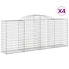vidaXL Paniers &agrave; gabions arqu&eacute;s 4 pcs 300x50x120/140 cm fer galvanis&eacute;