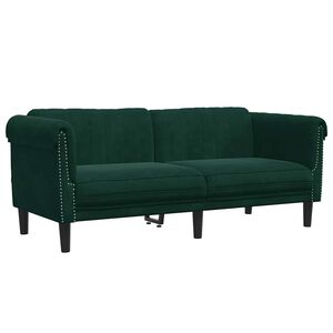 vidaXL Canap&eacute; 2 places vert fonc&eacute; velours