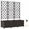 vidaXL Cache-pot de jardin 3 pcs Marron 120 x 40 x 142 cm Plastique