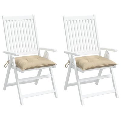 vidaXL Coussins de chaise lot de 2 beige 50x50x7 cm tissu oxford