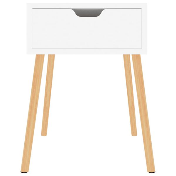 vidaXL Table de chevet Blanc brillant 40x40x56 cm Bois d'ing&eacute;nierie