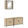 vidaXL Ensemble de mobilier de salle de bain avec &eacute;tag&egrave;re 3 pcs Marron