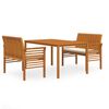 vidaXL Ensemble &agrave; manger d'ext&eacute;rieur 3 pcs et coussins Acacia solide