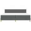 vidaXL Lit &agrave; ressorts avec matelas Gris fonc&eacute; 200 x 200 cm tissu