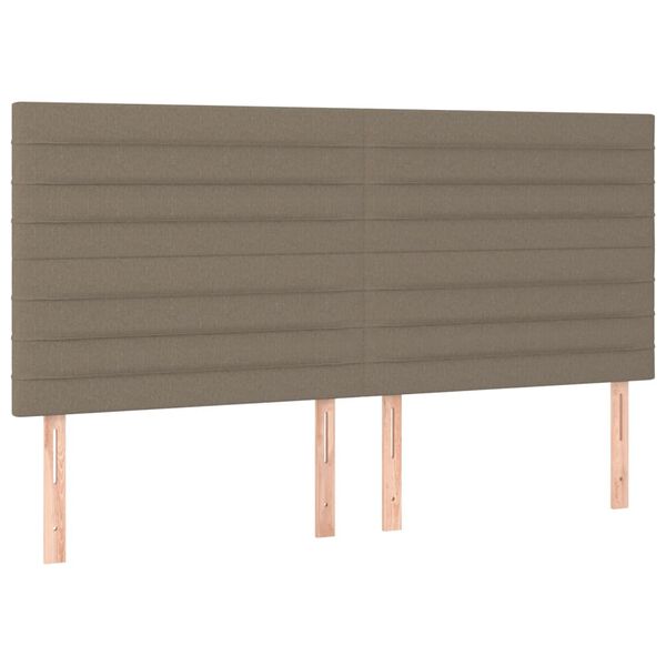 vidaXL T&ecirc;te de lit &agrave; LED Taupe 160x5x118/128 cm Tissu