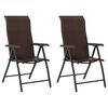 vidaXL Chaises pliantes 2 pi&egrave;ces en polyrotin marron
