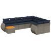 vidaXL Ensemble de canap&eacute; de jardin 10 pcs avec coussins gris r&eacute;sine tress&eacute;e