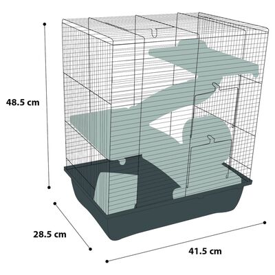 FLAMINGO Cage pour hamsters Enzo 3 41,5x28,5x48,5 cm Bordeaux