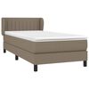 vidaXL Sommier &agrave; lattes de lit avec matelas Taupe 100x200 cm Tissu