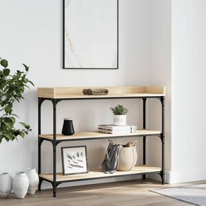 vidaXL Table console avec &eacute;tag&egrave;res ch&ecirc;ne sonoma 100x30x80 cm