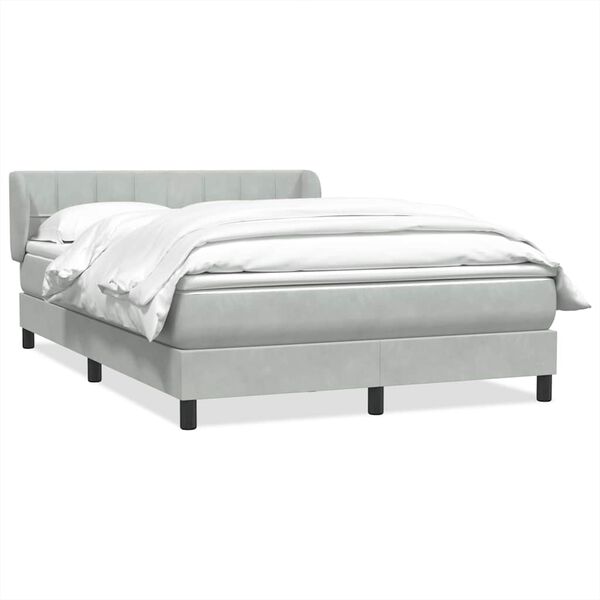 vidaXL Sommier &agrave; lattes de lit et matelas gris clair 140x220cm velours