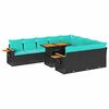 vidaXL Ensemble de canap&eacute;s de jardin 11 pcs et coussins rotin acacia